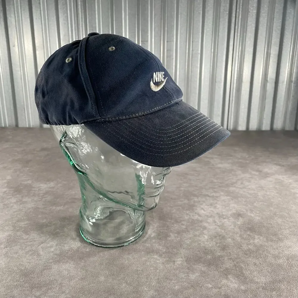 Vintage Nike Embroidered Hat Y2K 00’s Blue Majorly Faded Hat Athletic ERD Fade